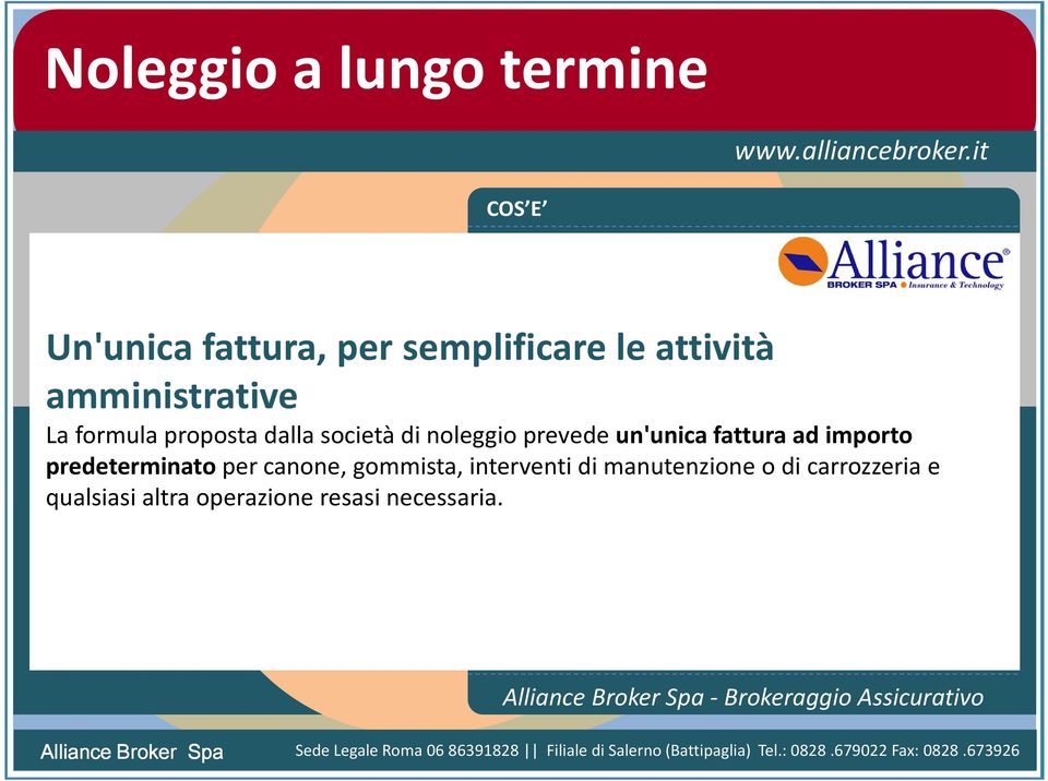 importo predeterminatoper canone, gommista, interventi di manutenzione o di