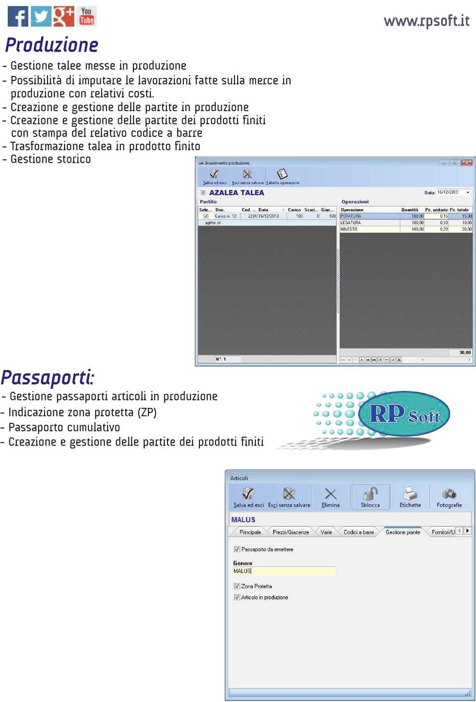 - Creazione e gestione delle partite in produzione - Creazione e gestione delle partite dei prodotti niti con stampa del