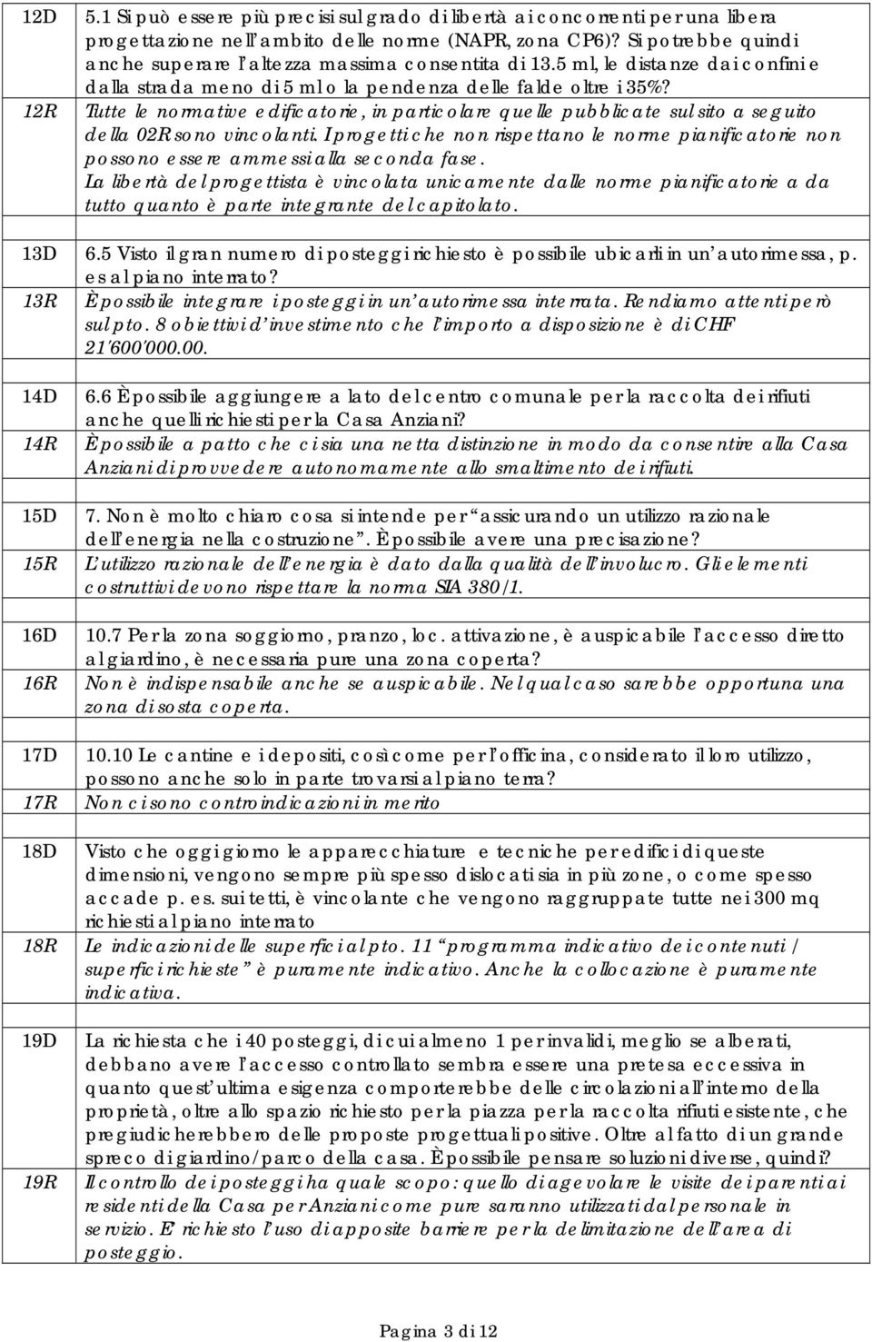 Tutte le normative edificatorie, in particolare quelle pubblicate sul sito a seguito della 02R sono vincolanti.