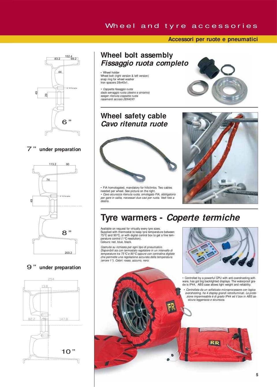 under preparation FIA homologated, mandatory for hillclimbs. Two cables needed per wheel. See picture on the right.