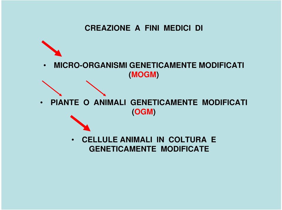 ANIMALI GENETICAMENTE MODIFICATI (OGM)