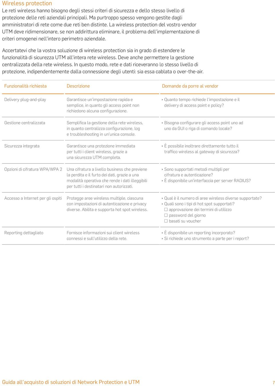 La wireless protection del vostro vendor UTM deve ridimensionare, se non addirittura eliminare, il problema dell'implementazione di criteri omogenei nell'intero perimetro aziendale.