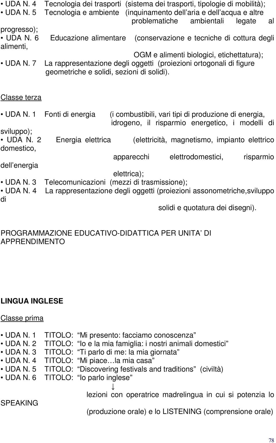 6 Educazione alimentare (conservazione e tecniche di cottura degli alimenti, OGM e alimenti biologici, etichettatura); UDA N.