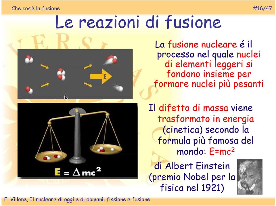 più pesanti Il difetto di massa viene trasformato in energia (cinetica) secondo la