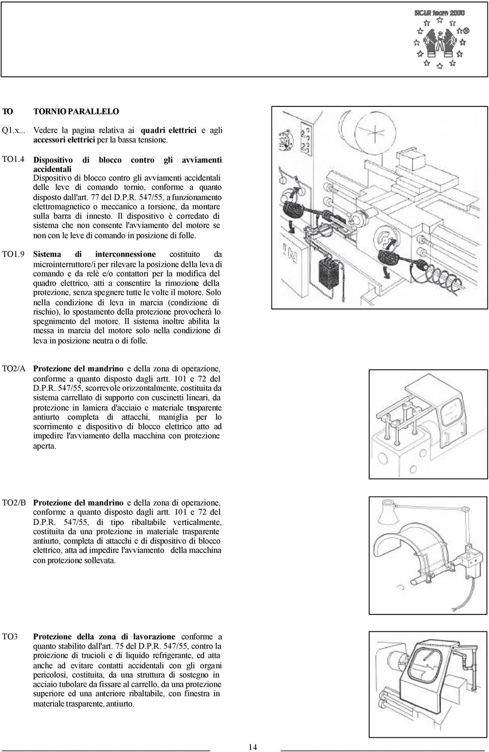 547/55, a funzionamento elettromagnetico o meccanico a torsione, da montare sulla barra di innesto.