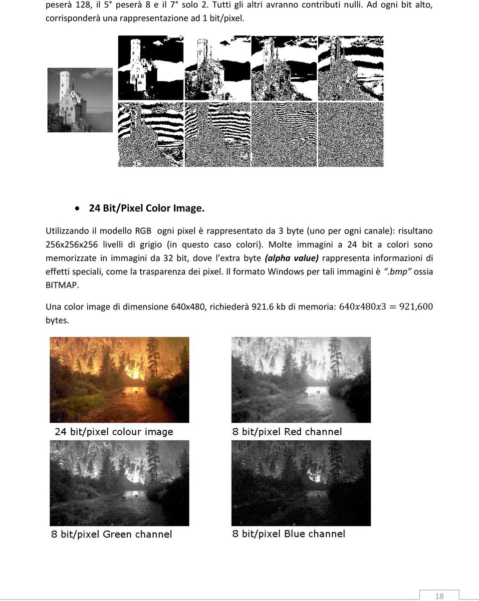 Utilizzando il modello RGB ogni pixel è rappresentato da 3 byte (uno per ogni canale): risultano 256x256x256 livelli di grigio (in questo caso colori).