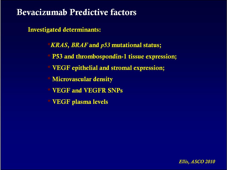 expression; VEGF epithelial and stromal expression;