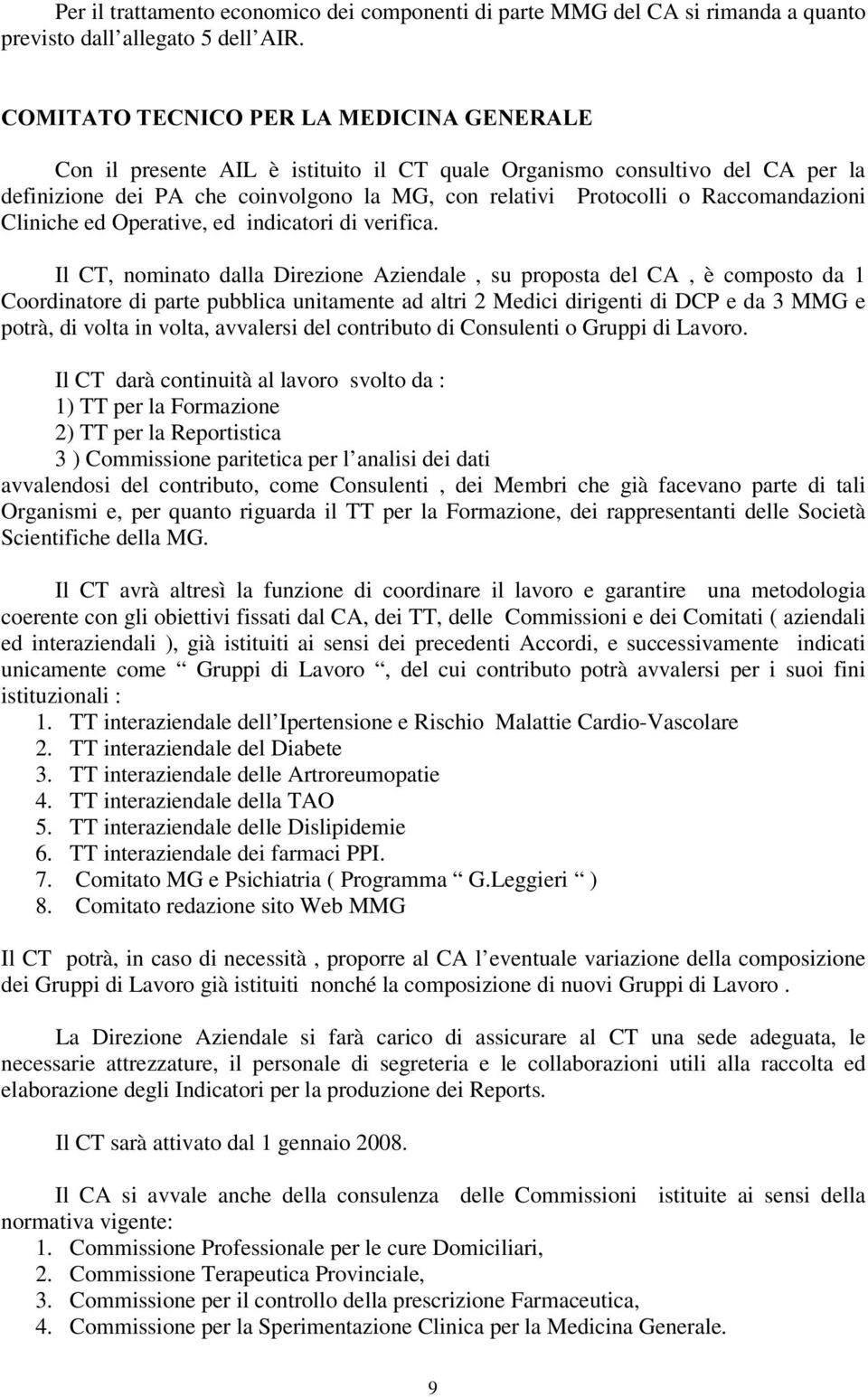 Cliniche ed Operative, ed indicatori di verifica.