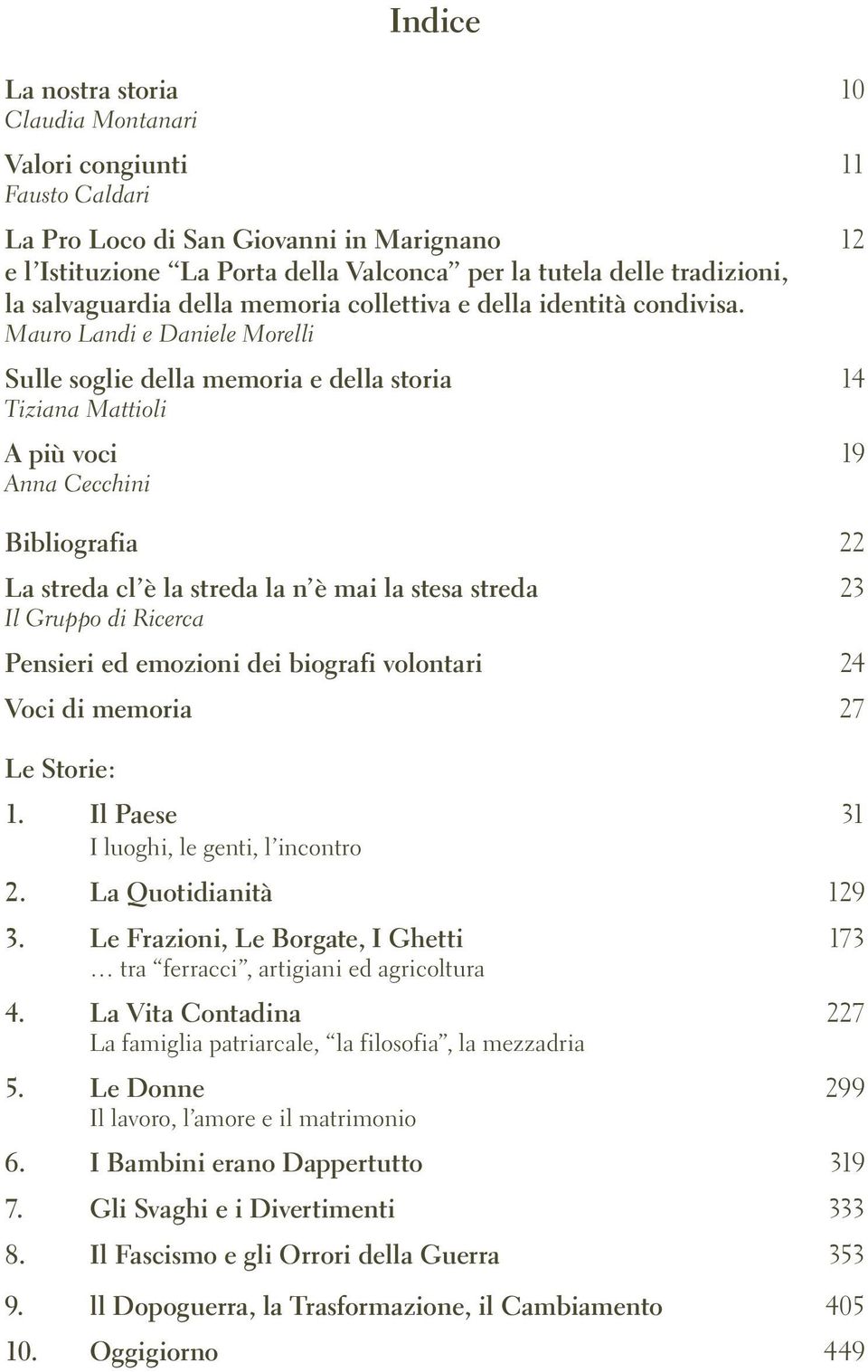 Mauro Landi e Daniele Morelli Sulle soglie della memoria e della storia 14 Tiziana Mattioli A più voci 19 Anna Cecchini Bibliografia 22 La streda cl è la streda la n è mai la stesa streda 23 Il