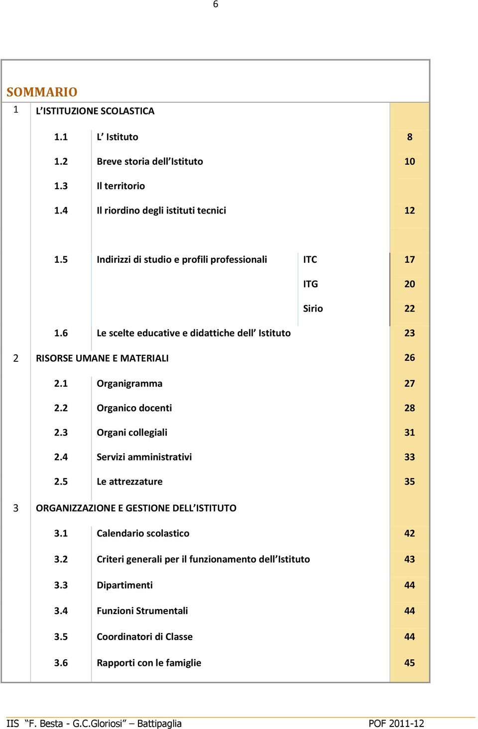 3 2.4 Organigramma Organico docenti Organi collegiali Servizi amministrativi 27 28 31 33 2.5 Le attrezzature 35 3 ORGANIZZAZIONE E GESTIONE DELL ISTITUTO 3.