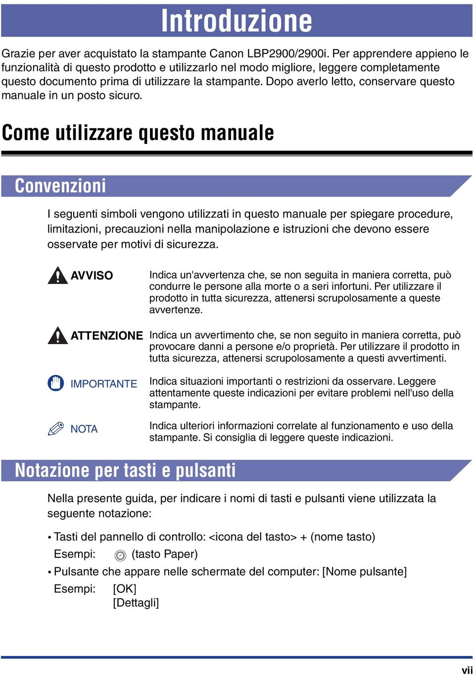 Dopo averlo letto, conservare questo manuale in un posto sicuro.