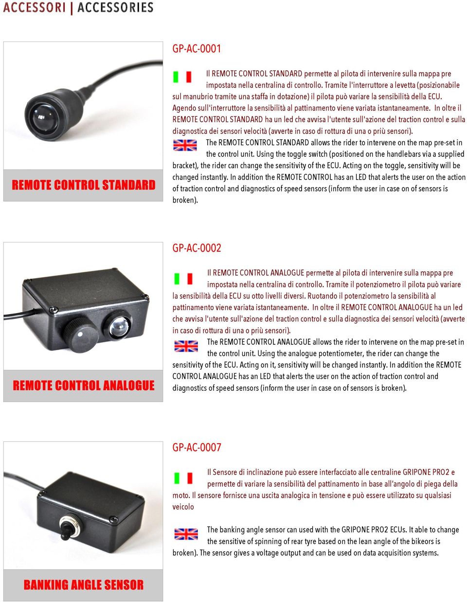 Agendo sull'interruttore la sensibilità al pattinamento viene variata istantaneamente.