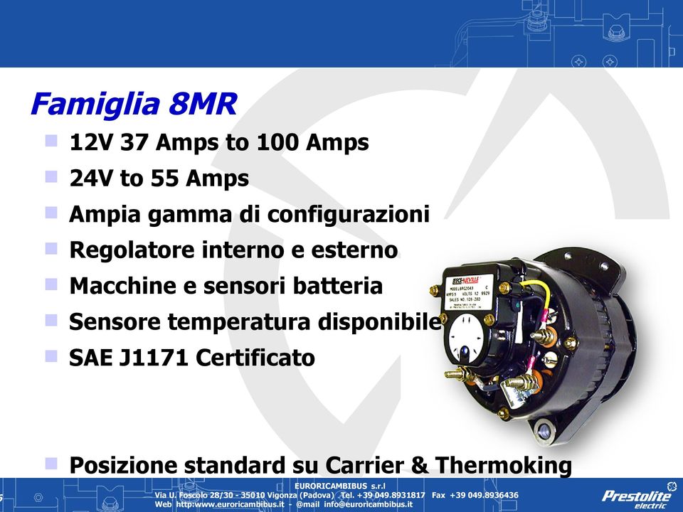 Macchine e sensori batteria Sensore temperatura disponibile