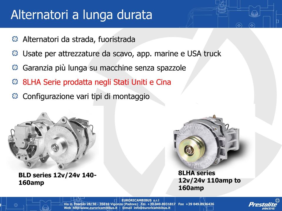 marine e USA truck Garanzia più lunga su macchine senza spazzole 8LHA Serie