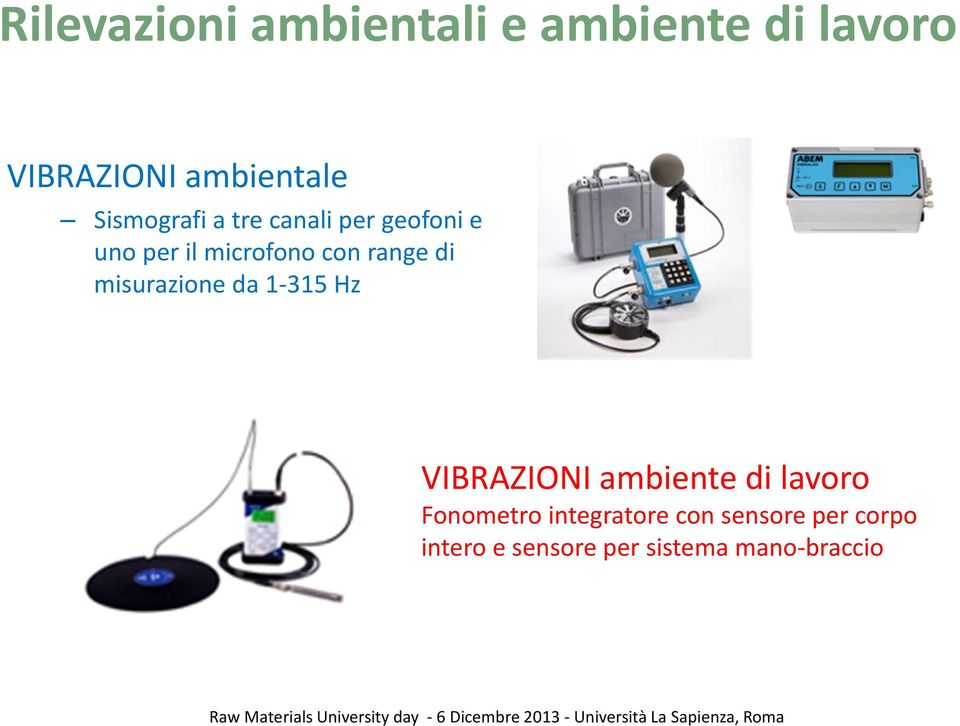 di misurazione da 1-315 Hz VIBRAZIONI ambiente di lavoro Fonometro