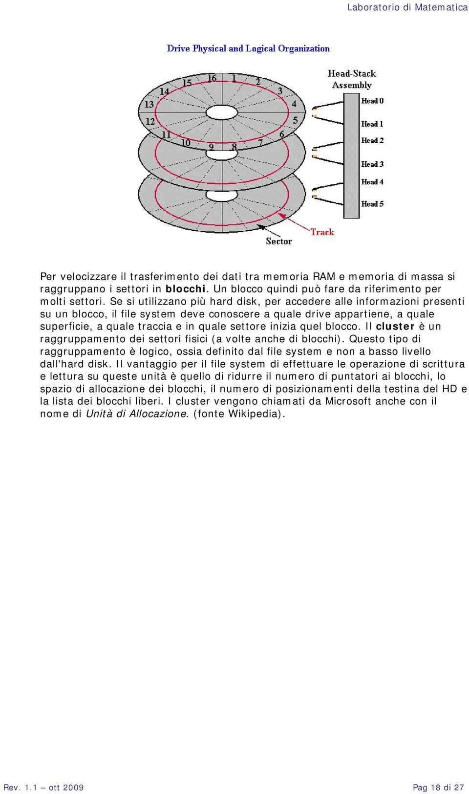 inizia quel blocco. Il cluster è un raggruppamento dei settori fisici (a volte anche di blocchi).