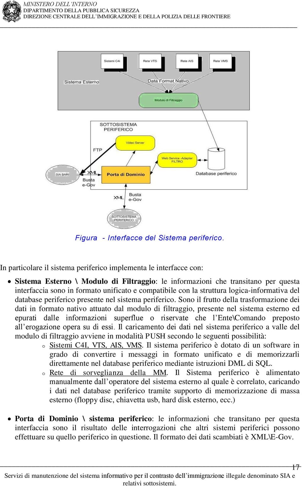 compatibile con la struttura logica-informativa del database periferico presente nel sistema periferico.