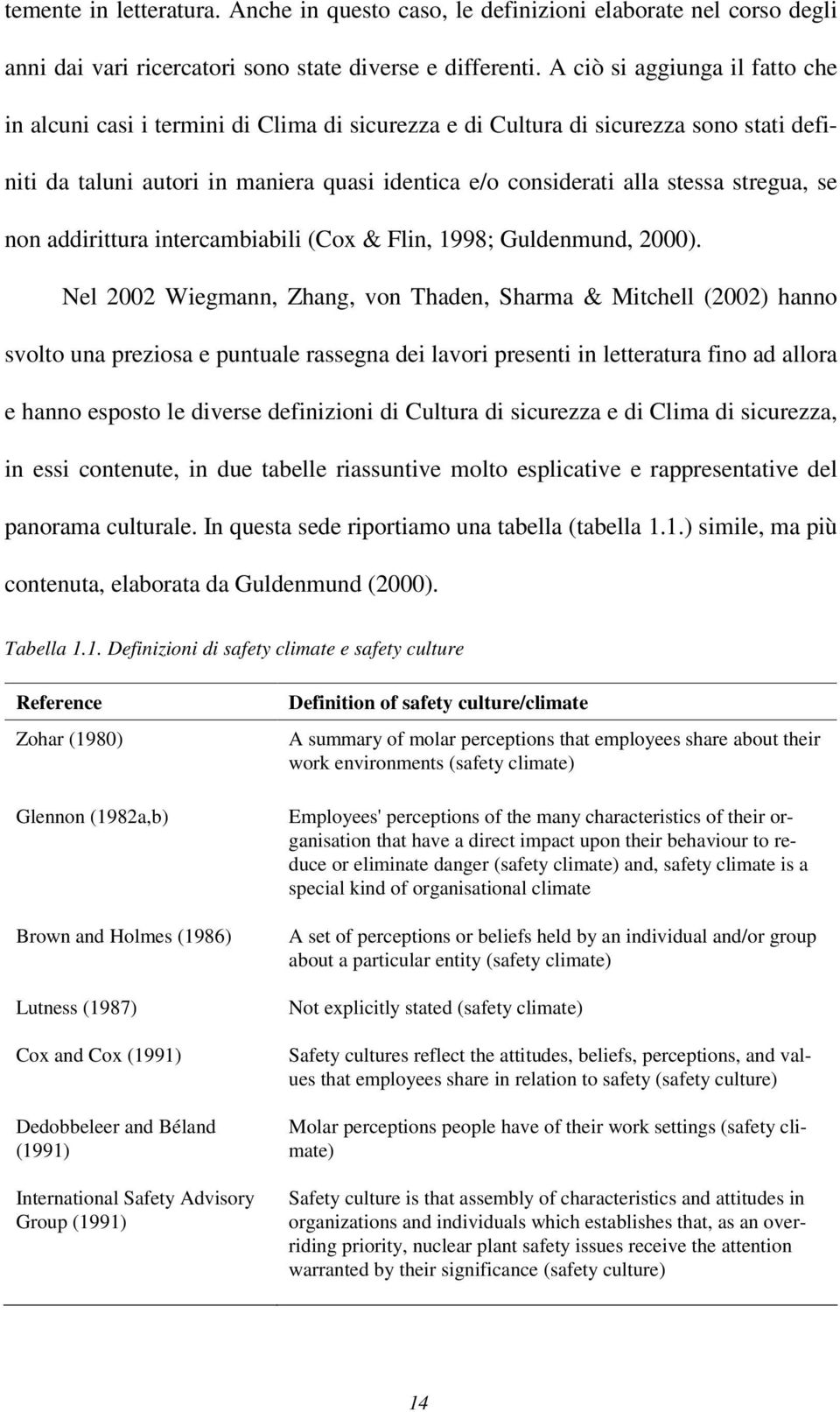 stregua, se non addirittura intercambiabili (Cox & Flin, 1998; Guldenmund, 2000).