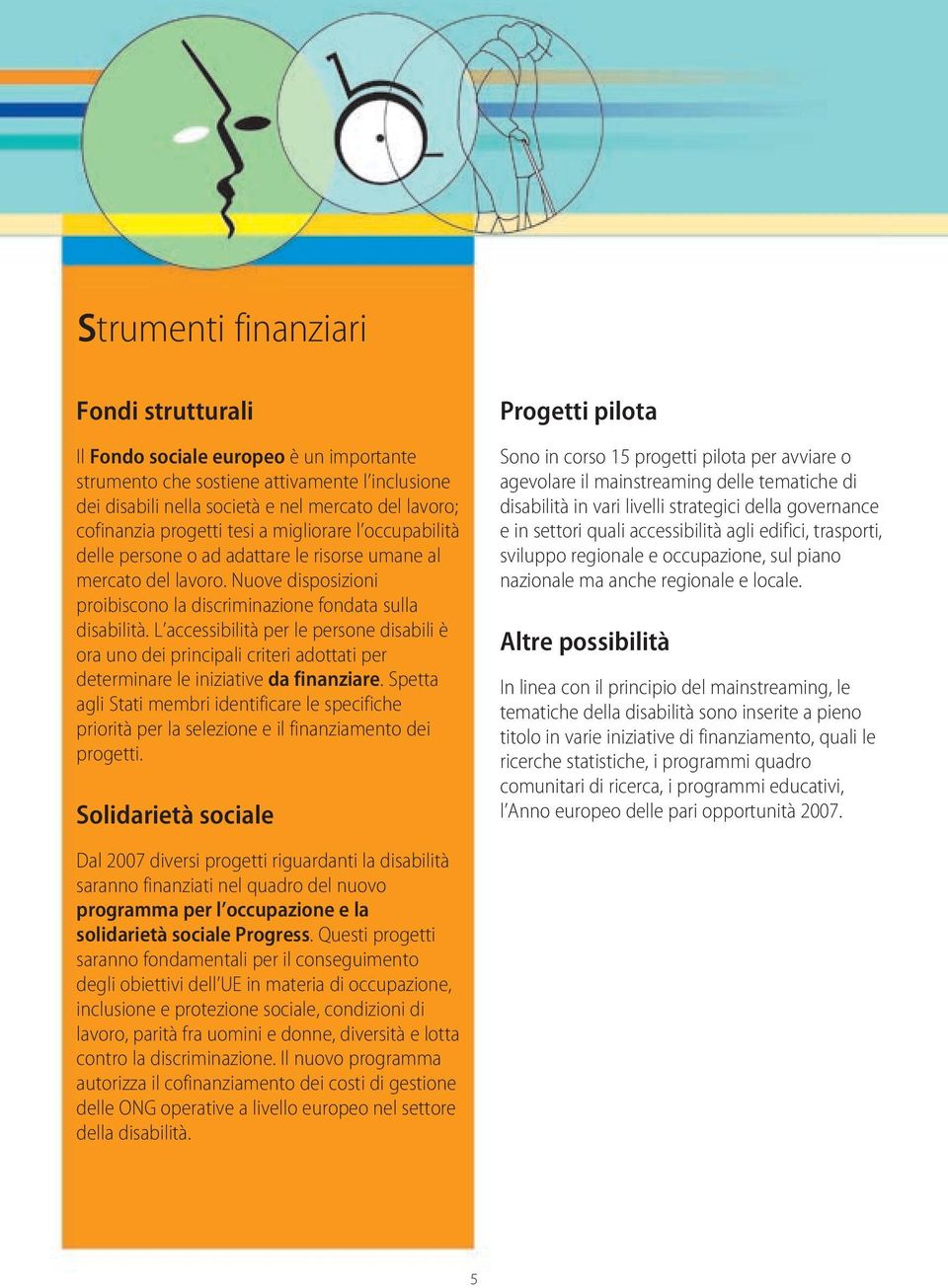 L accessibilità per le persone disabili è ora uno dei principali criteri adottati per determinare le iniziative da finanziare.