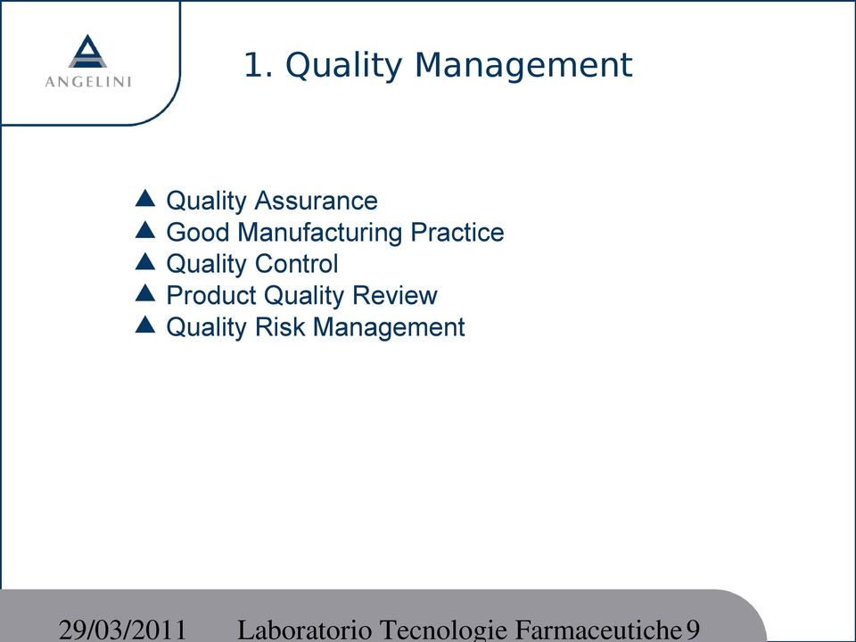Quality Management Quality Assurance Good