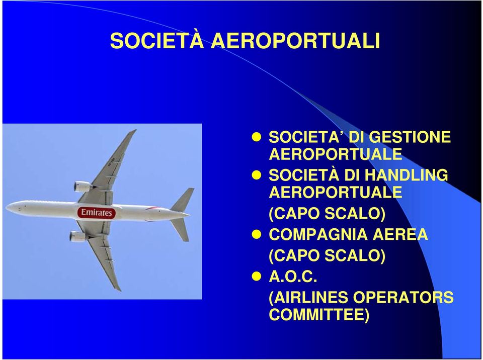 AEROPORTUALE (CAPO SCALO) COMPAGNIA AEREA