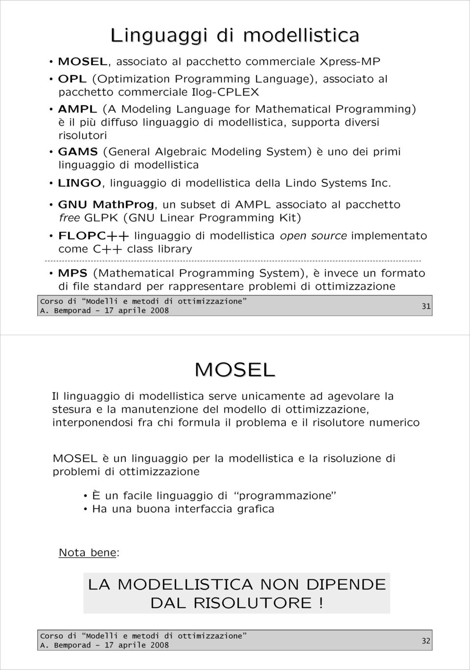 linguaggio di modellistica della Lindo Systems Inc.