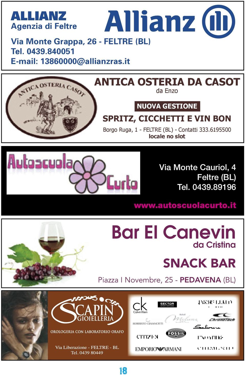 it ANTICA OSTERIA DA CASOT da Enzo NUOVA GESTIONE SPRITZ, CICCHETTI E VIN BON Borgo Ruga, 1 -