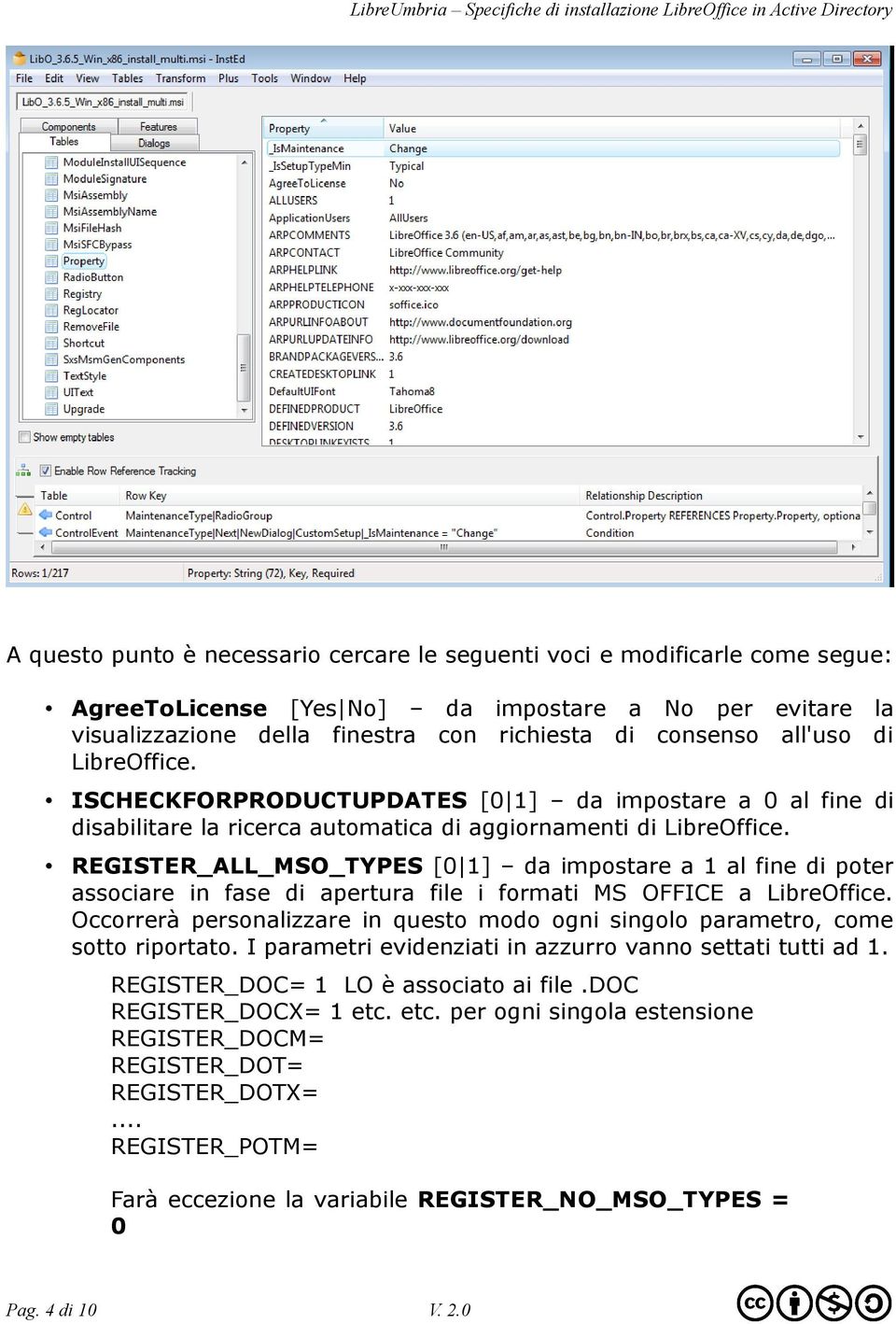 REGISTER_ALL_MSO_TYPES [0 1] da impostare a 1 al fine di poter associare in fase di apertura file i formati MS OFFICE a LibreOffice.