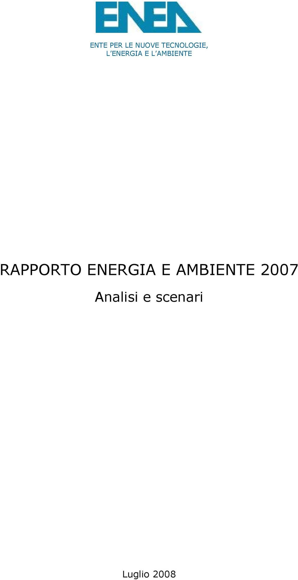 AMBIENTE RAPPORTO ENERGIA E