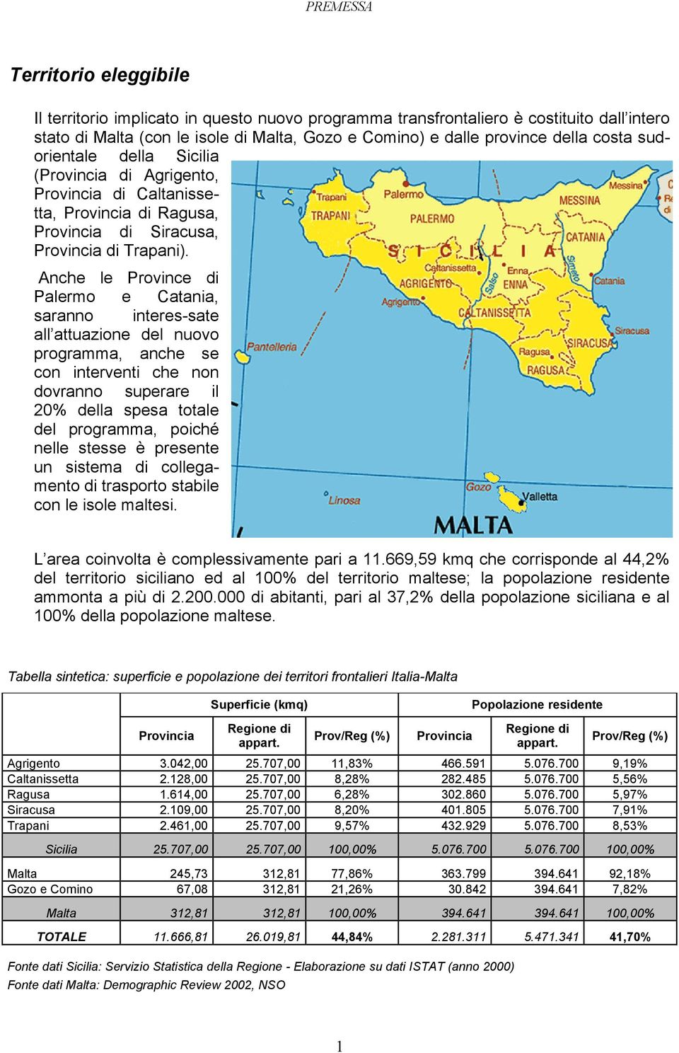 Anche le Province di Palermo e Catania, saranno interes-sate all attuazione del nuovo programma, anche se con interventi che non dovranno superare il 20% della spesa totale del programma, poiché