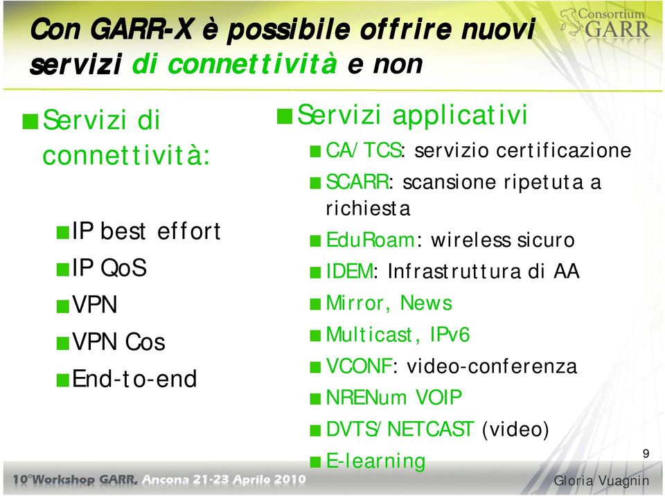 SCARR: scansione ripetuta a richiesta EduRoam: wireless sicuro IDEM: Infrastruttura di AA