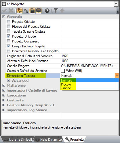 Le impostazioni per la dimensione delle tastiere sono disponibili nella categoria Generale delle proprietà di progetto. 1.5 Antialiasing Premium HMI 4.0.