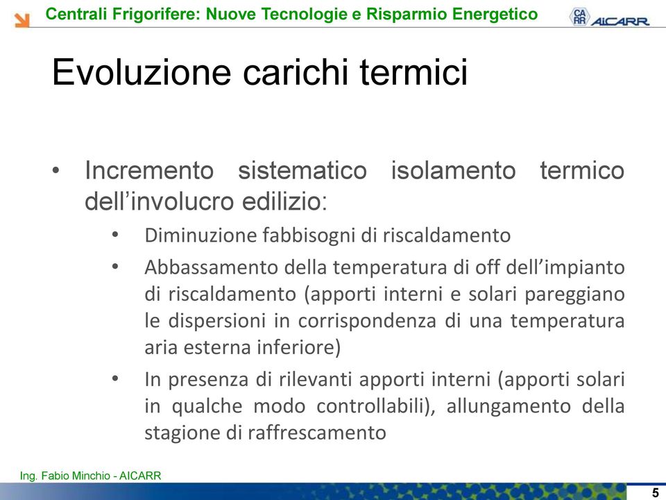 interni e solari pareggiano le dispersioni in corrispondenza di una temperatura aria esterna inferiore) In