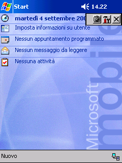 Stampa lo Screen Capture Stampa di dati da un Pocket PC È possibile stampare la schermata che in quel momento appare sul Pocket PC. 1 Selezionare sullo schermo Brother MPrint.