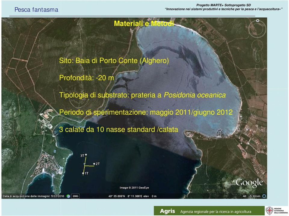 prateria a Posidonia oceanica Periodo di sperimentazione: