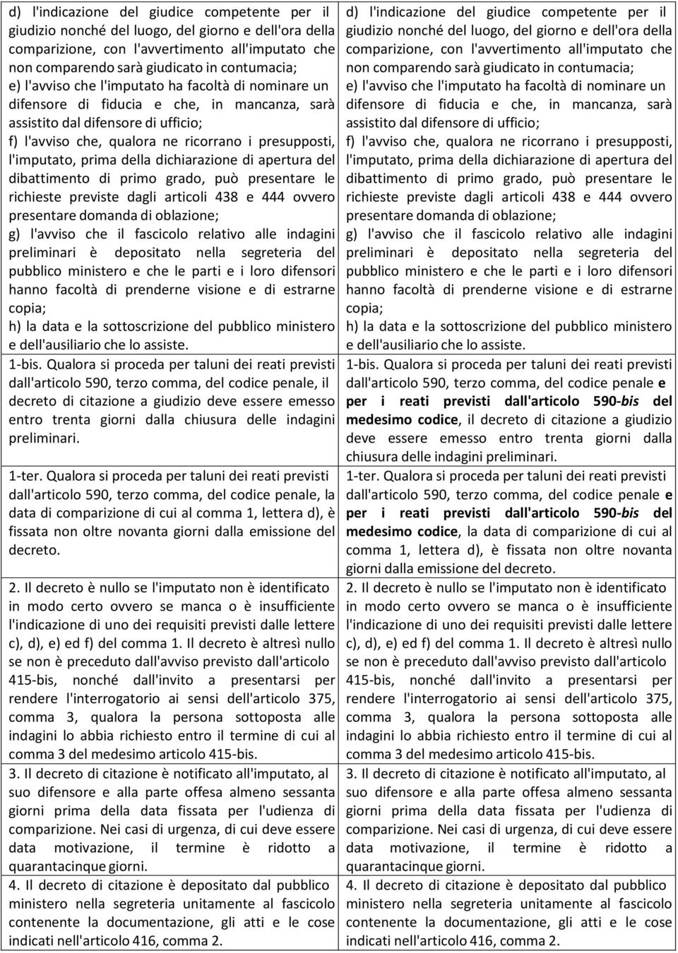 prima della dichiarazione di apertura del dibattimento di primo grado, può presentare le richieste previste dagli articoli 438 e 444 ovvero presentare domanda di oblazione; g) l'avviso che il