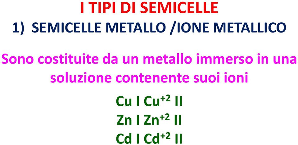 metallo immerso in una soluzione