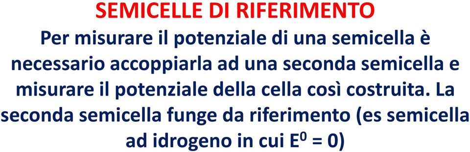 misurare il potenziale della cella così costruita.