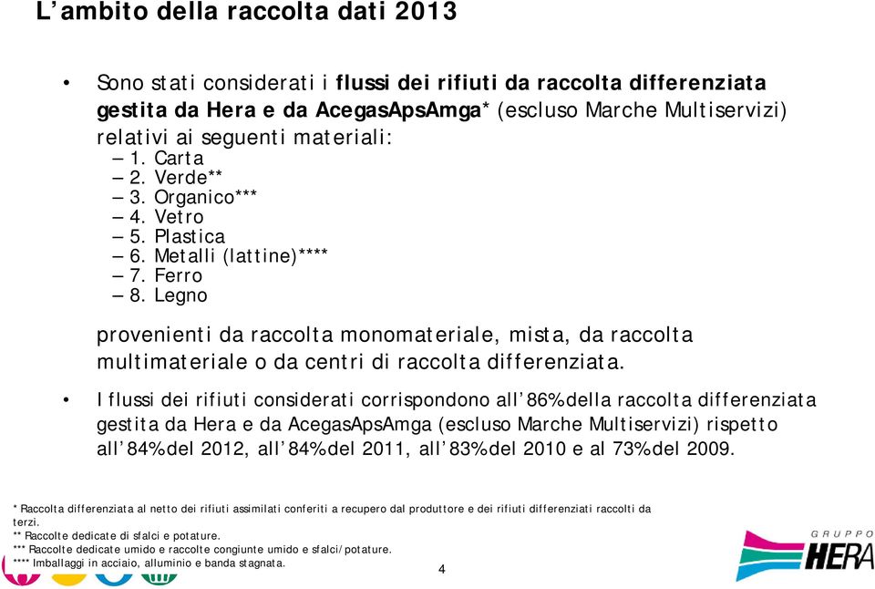 Legno provenienti da raccolta monomateriale, mista, da raccolta multimateriale o da centri di raccolta differenziata.