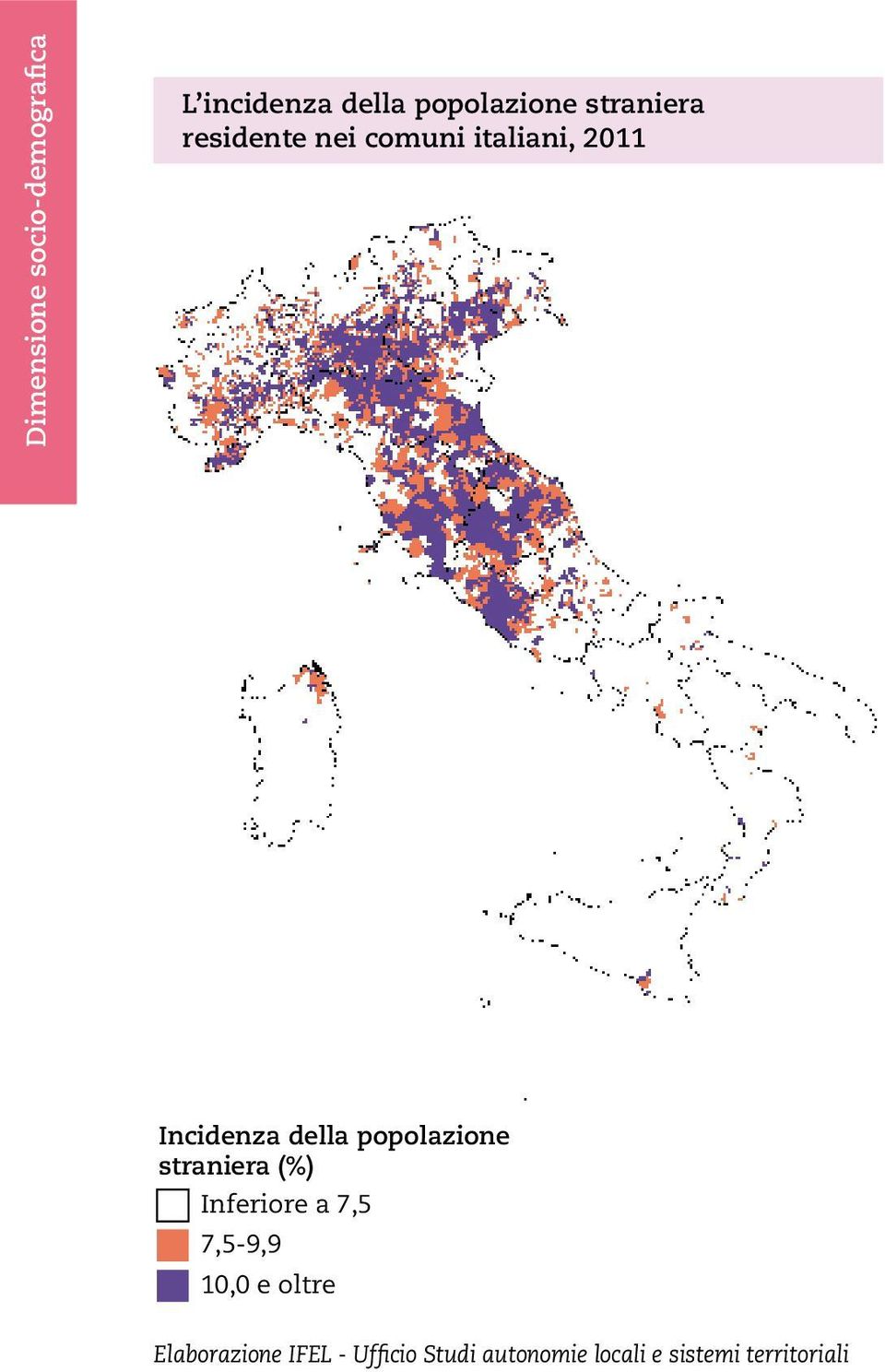 comuni italiani, 2011 Incidenza della