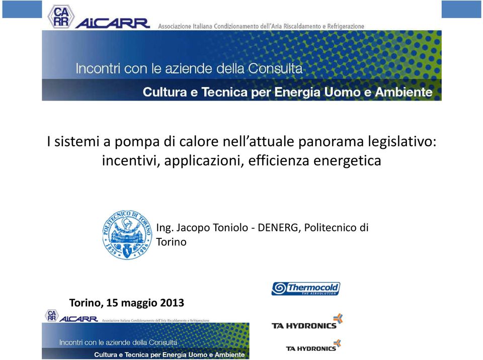 applicazioni, efficienza energetica Ing.