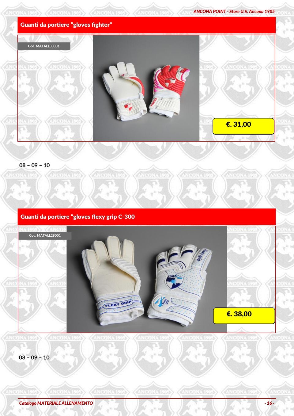 31,00 08 09 10 Guanti da portiere gloves