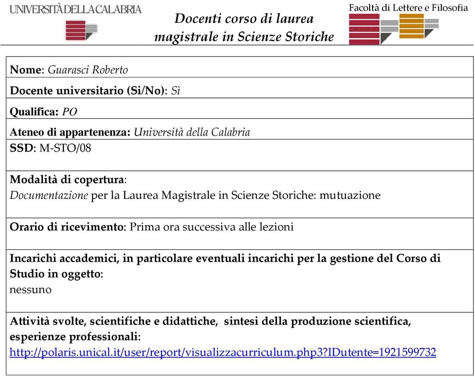 Prima ora successiva alle lezioni Studio in oggetto: nessuno