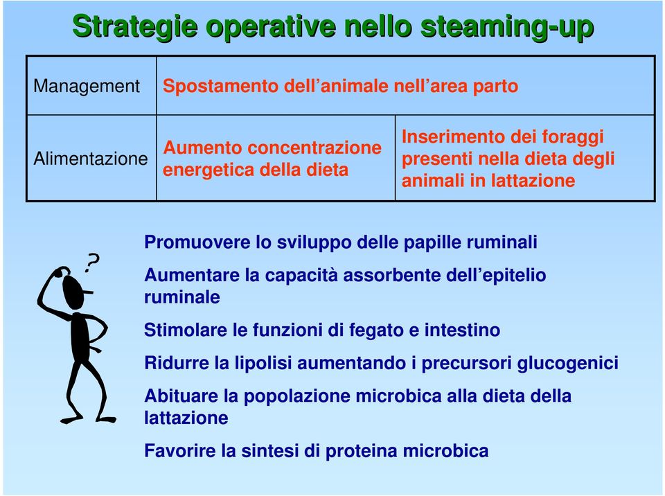 papille ruminali Aumentare la capacità assorbente dell epitelio ruminale Stimolare le funzioni di fegato e intestino Ridurre la