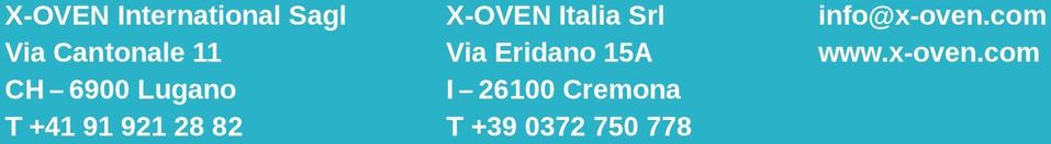 Italia Srl Via Eridano 15A I 26100 Cremona