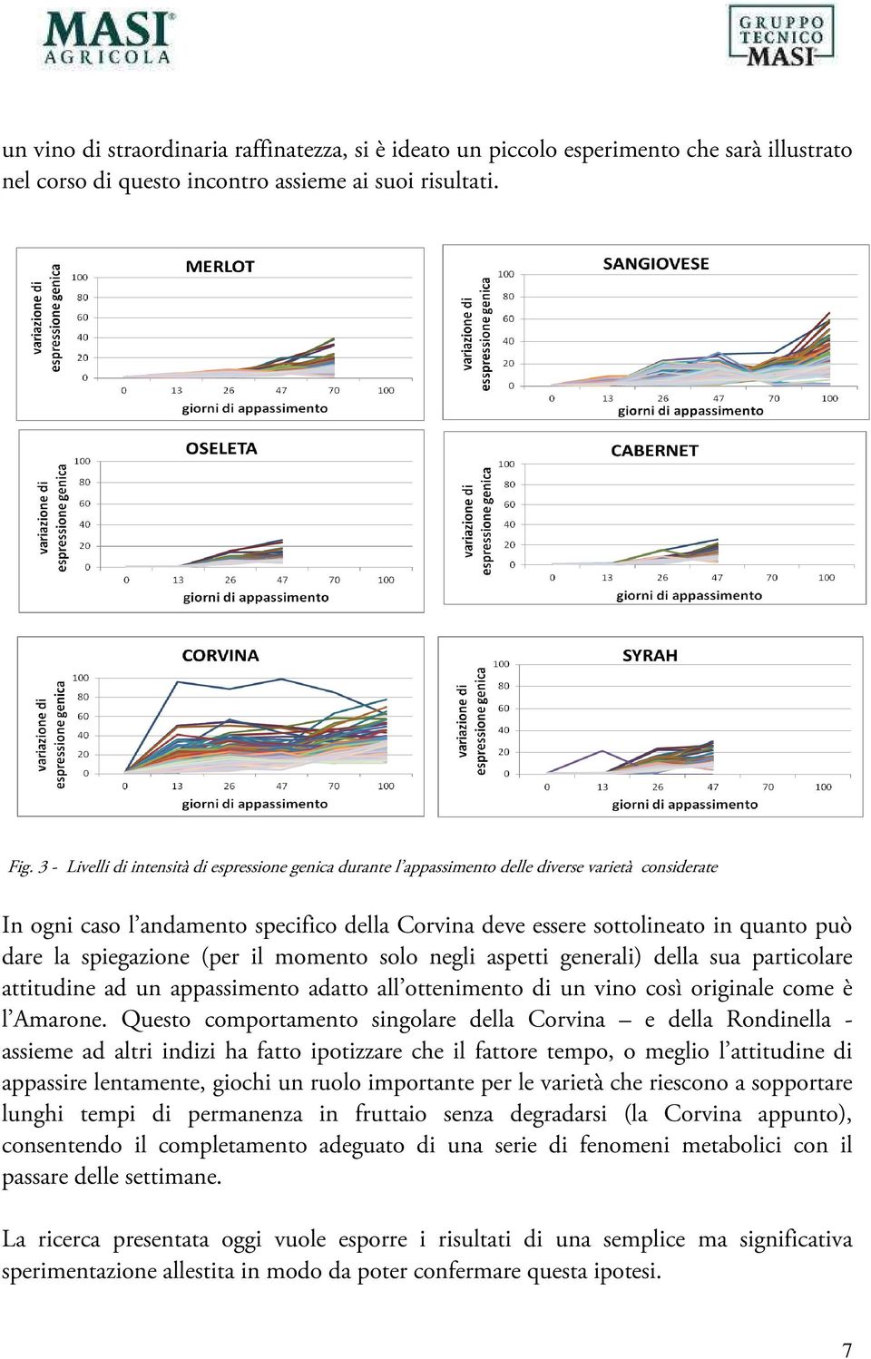 spiegazione (per il momento solo negli aspetti generali) della sua particolare attitudine ad un appassimento adatto all ottenimento di un vino così originale come è l Amarone.