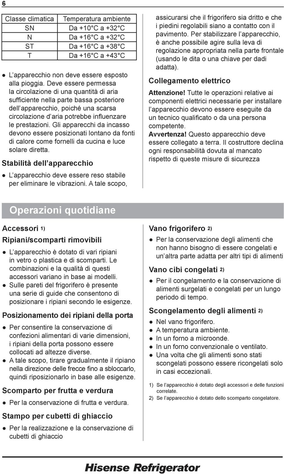 Gli apparecchi da incasso devono essere posizionati lontano da fonti di calore come fornelli da cucina e luce solare diretta.