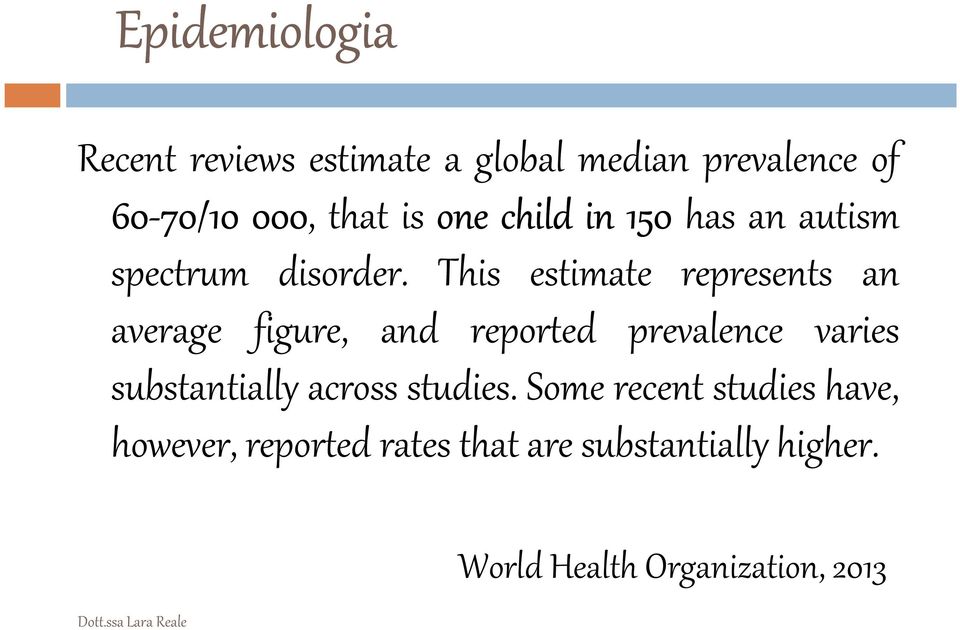 This estimate represents an average figure, and reported prevalence varies substantially