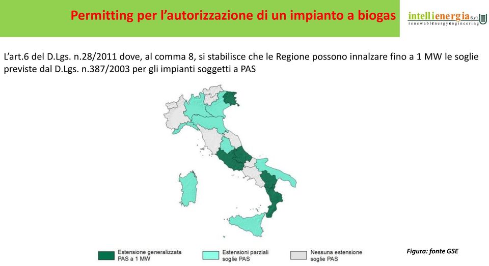 28/2011 dove, al comma 8, si stabilisce che le Regione possono