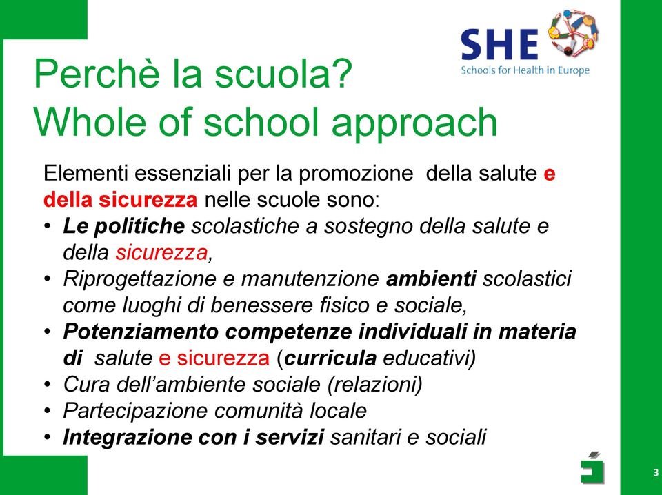 scolastiche a sostegno della salute e della sicurezza, Riprogettazione e manutenzione ambienti scolastici come luoghi di